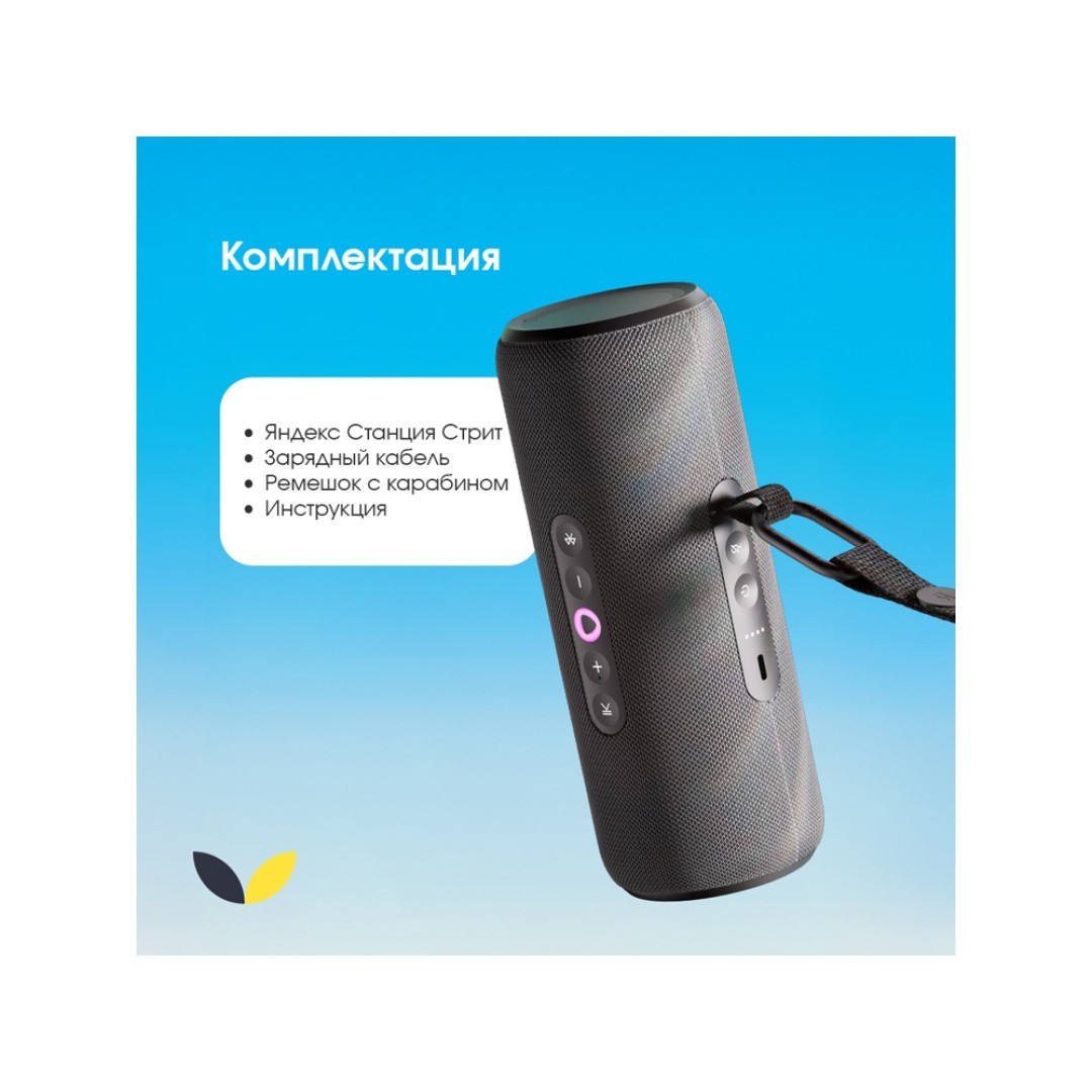 Умная портативная колонка Яндекс Станция Стрит с Алисой, черный (YNDX-00030BLK)