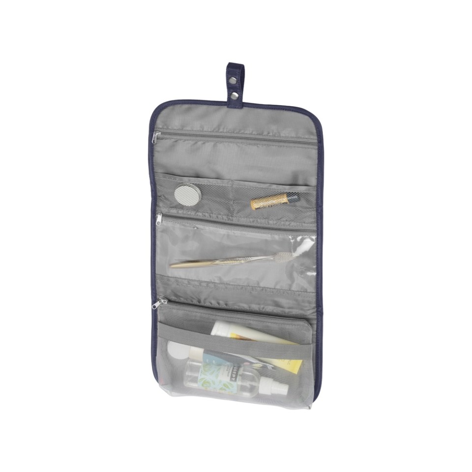 Несессер для путешествий со съемной косметичкой "Flat", темно-синий