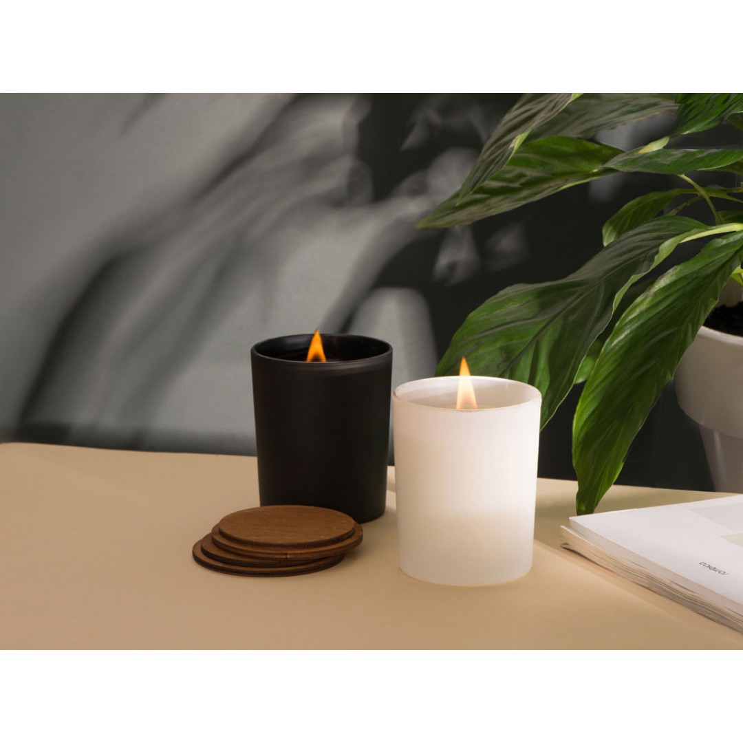 Свеча соевая ароматическая в стекле "Niort", белая