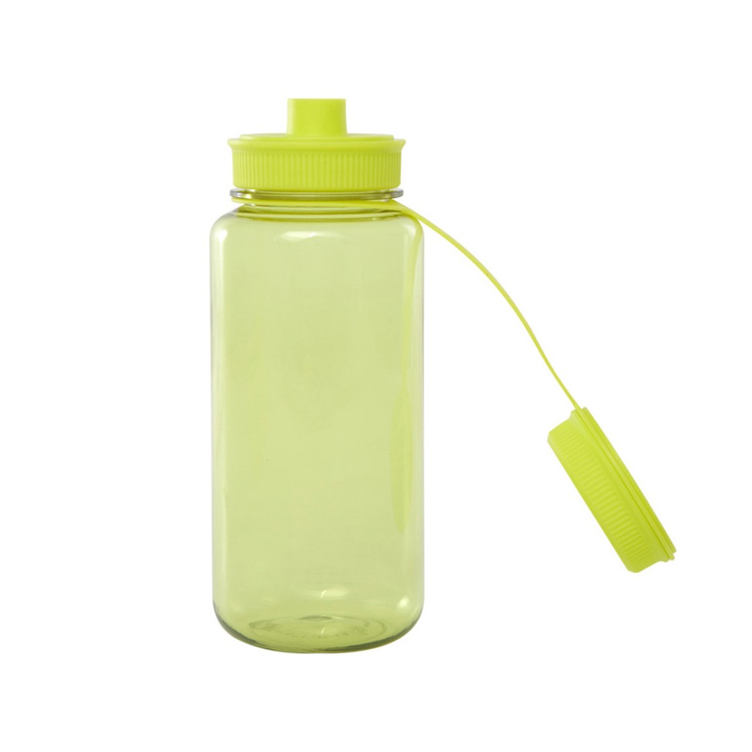 Спортивная бутылка Ryder из переработанного ПЭТ-пластика объемом 900 мл с многофункциональной крышкой, сертифицированная RCS - Лайм