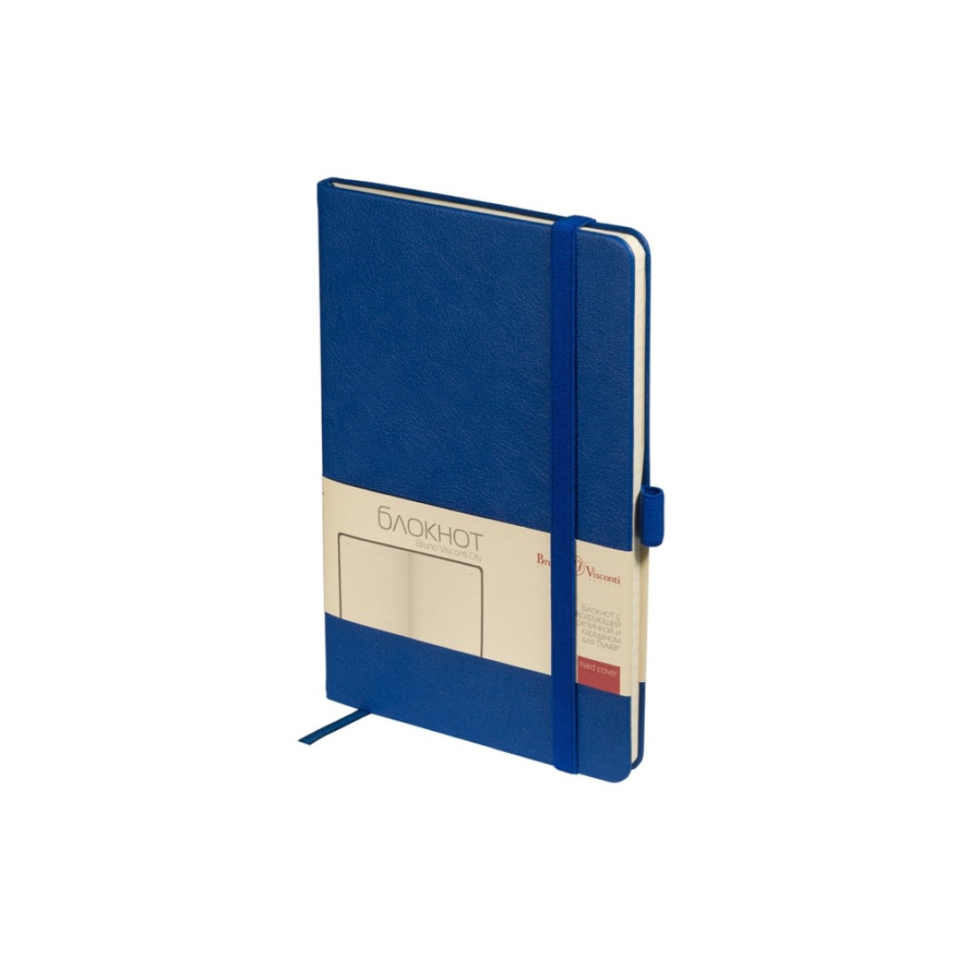 Блокнот А5  "City" на резинке, синий