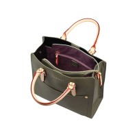 Сумка-портфель женская BUGATTI Ella, оливковая, полиуретан, 30х11,5х28 см