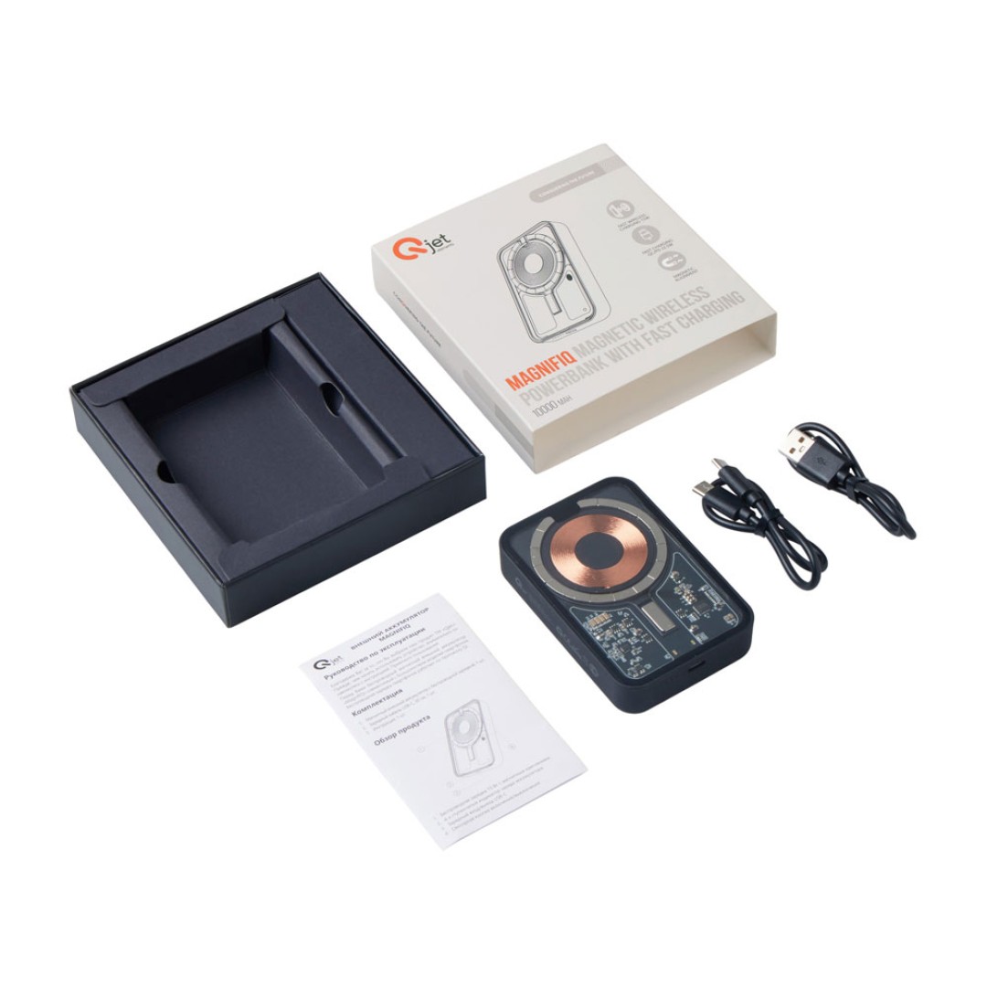 Беспроводной магнитный внешний аккумулятор с QC\PD «MagnifIQ», 10000 мАч, 15 Вт, черный