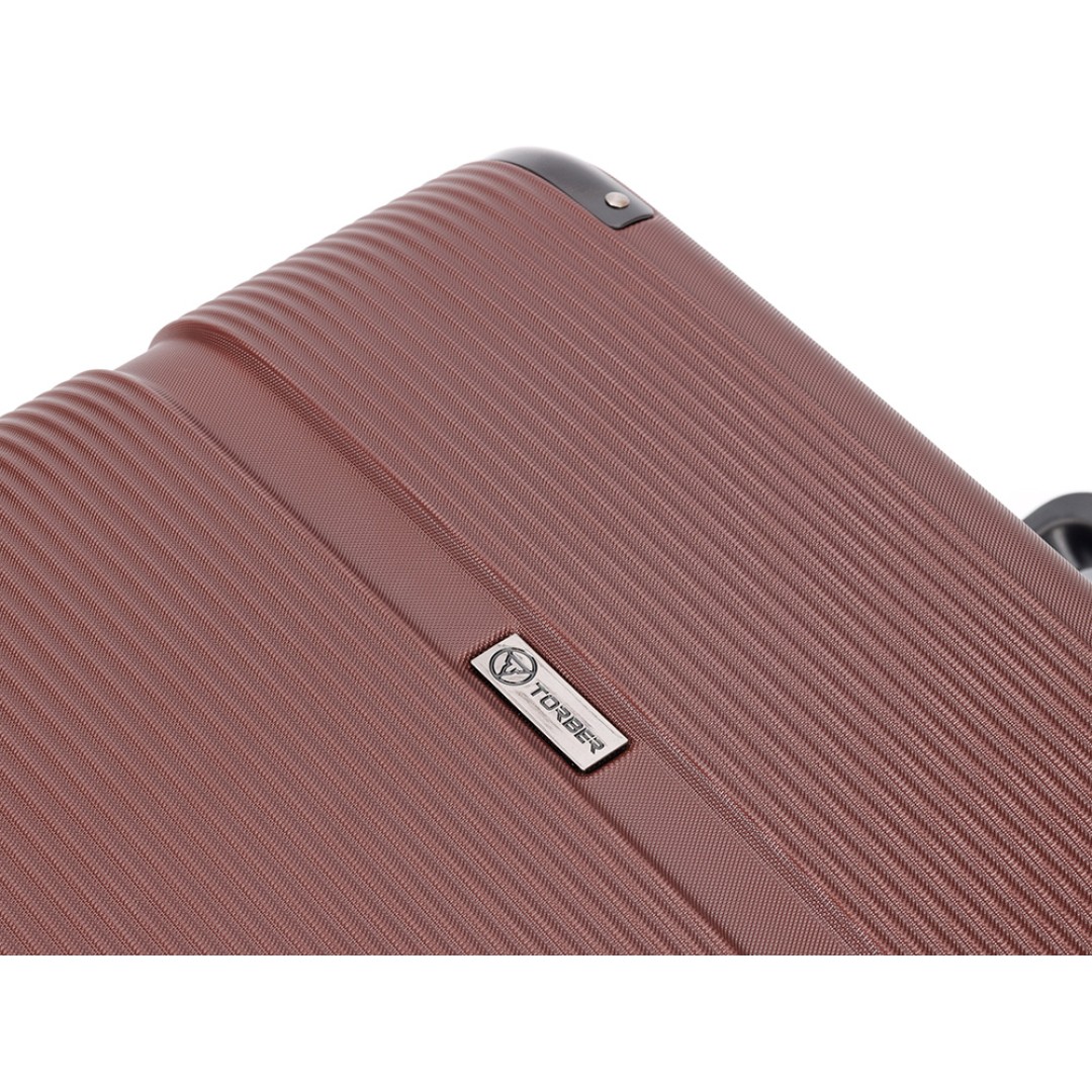 Чемодан TORBER Onego, бордовый, ABS-пластик, 79,5 х 51 х 29 см, 103 л