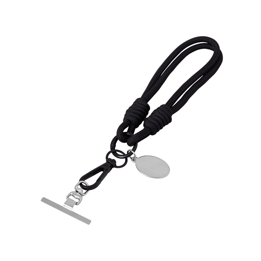 Брелок-браслет "Bohemian" c металлическим держателем для телефона, черный