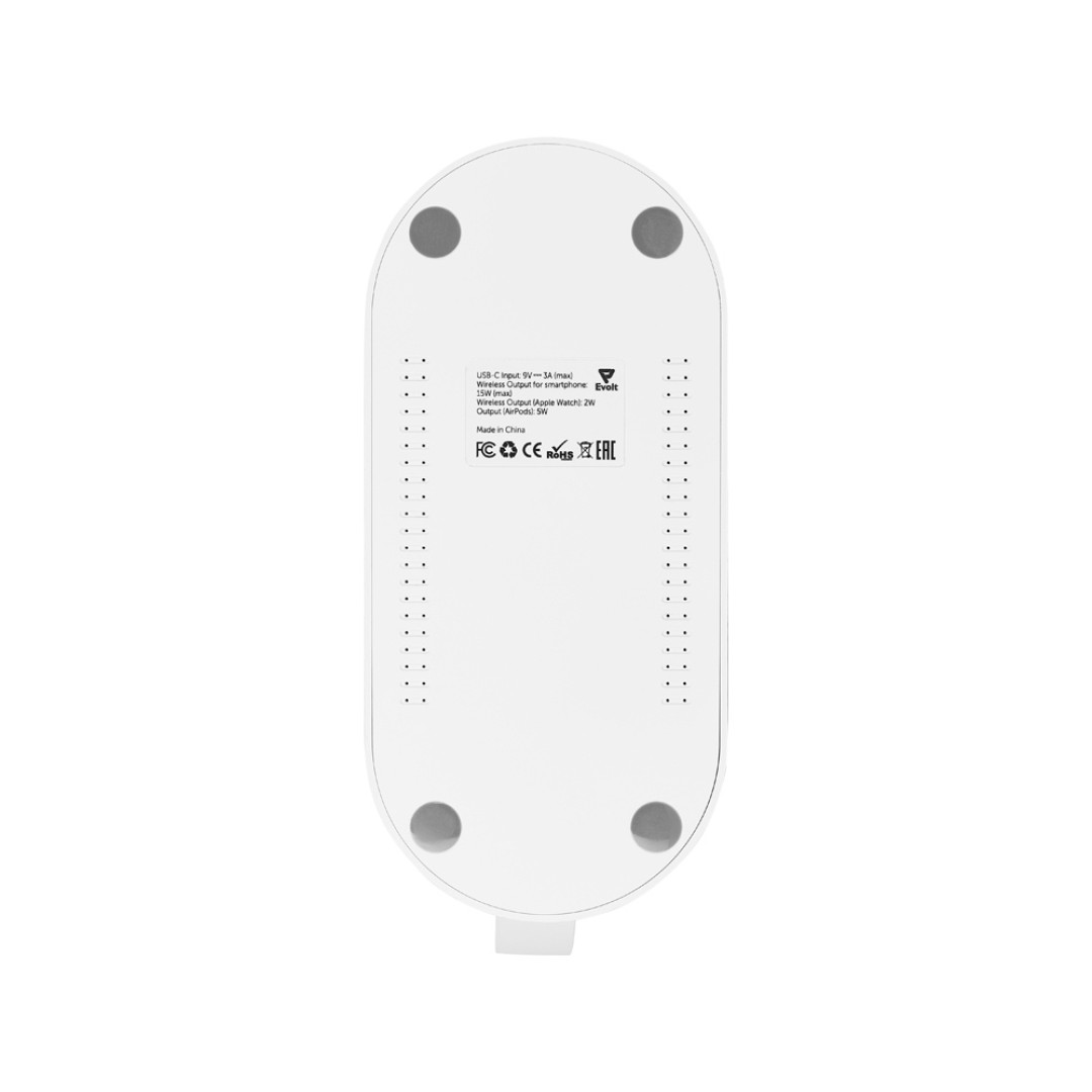 Беспроводная зарядная станция 4-в-1 "Portal" c лампой, 15 Вт, белый