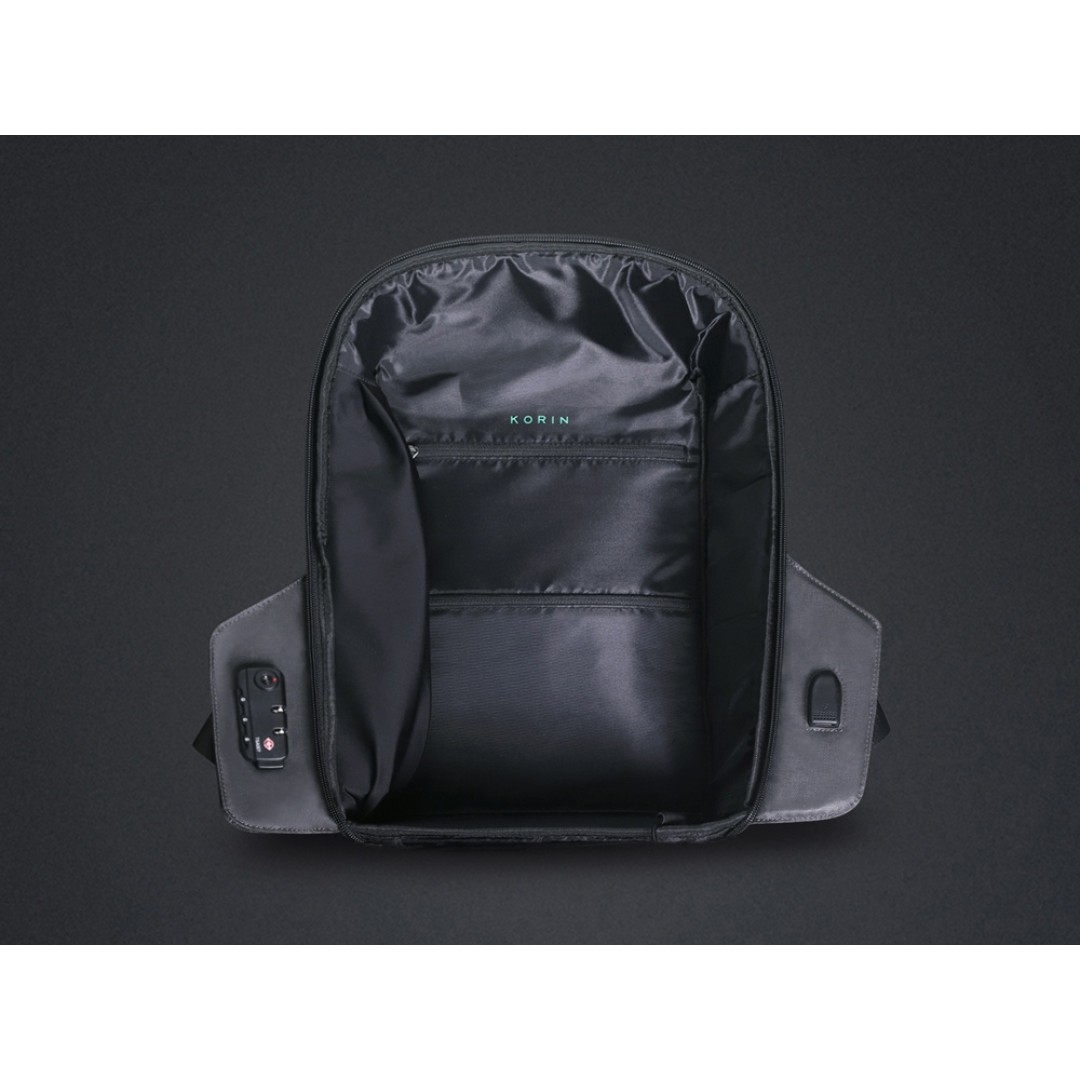 Водостойкий антикражный рюкзак Hipack для ноутбука 15.6", черный