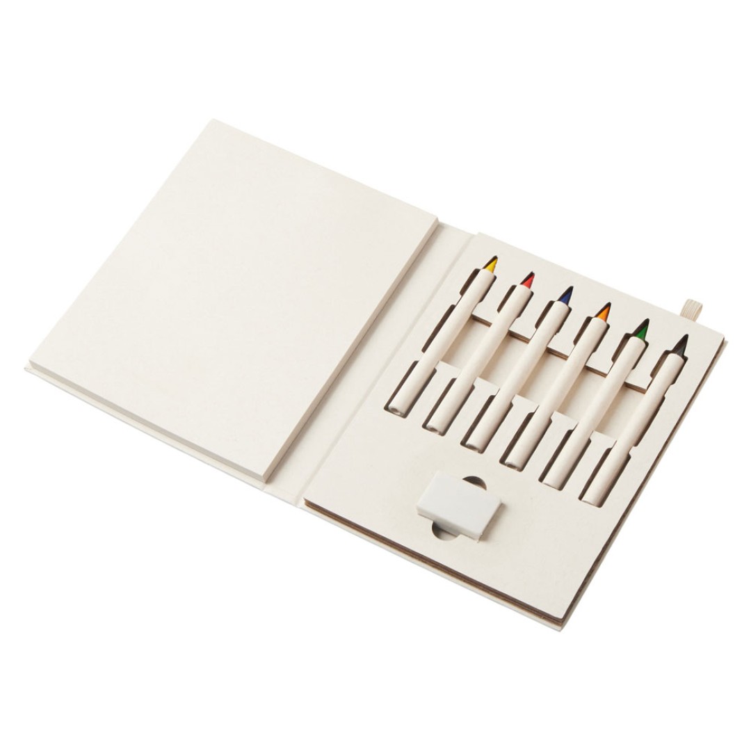 Набор цветных карандашей и листочков для рисования из молочной бумаги "Artify", молочный