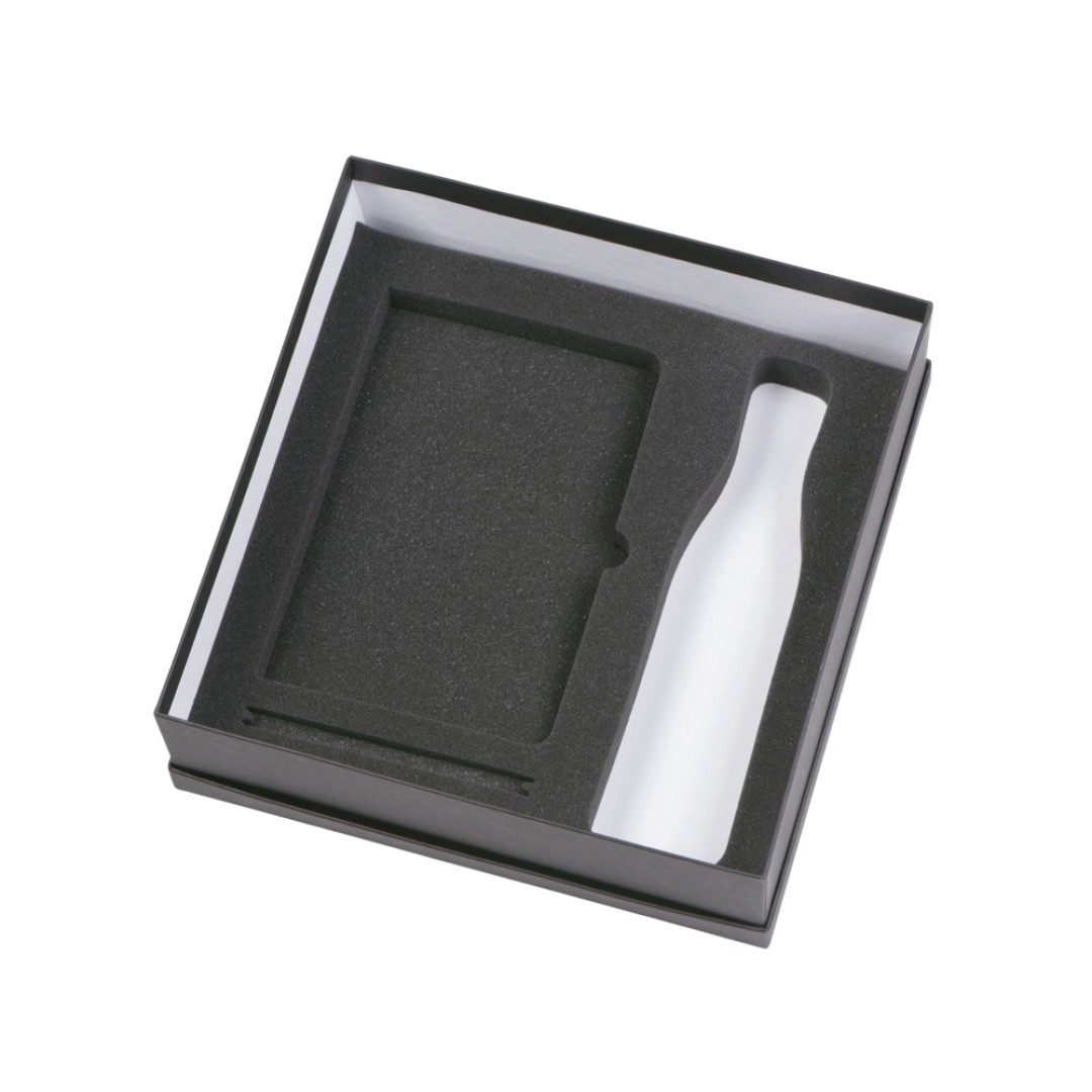 Подарочный набор c блокнотом C1, ручкой и термобутылкой, зеленое яблоко