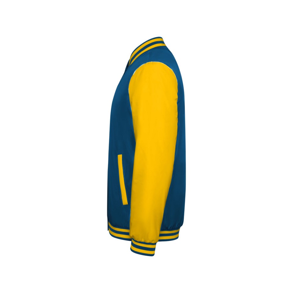 Бомбер утепленный «California» унисекс, кобальтовый/золотисто-желтый