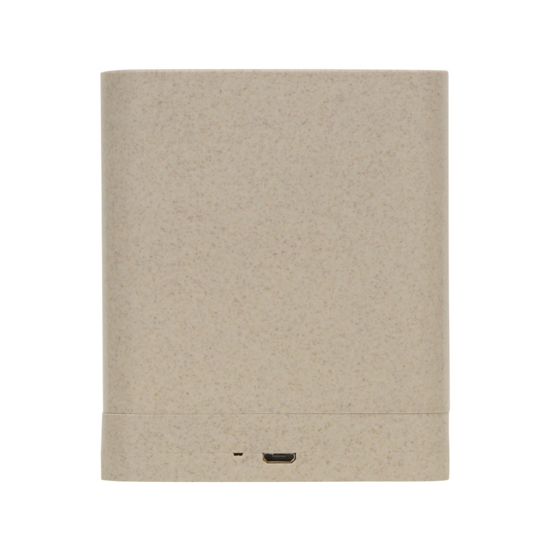 Настольный органайзер Cubic из пшеничного волокна с функцией беспроводной зарядки и выходами USB