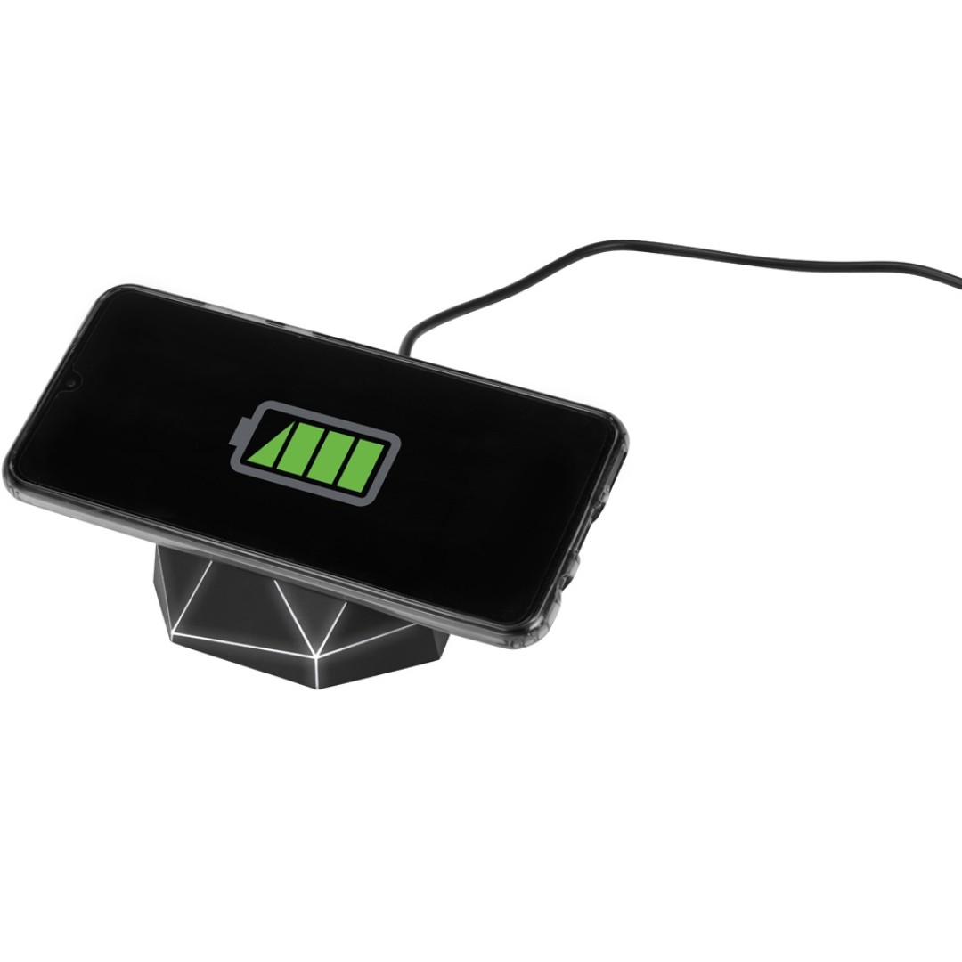 Док-станция «Geo Dock» с быстрой беспроводной зарядкой, черный с белой подсветкой. XOOPAR