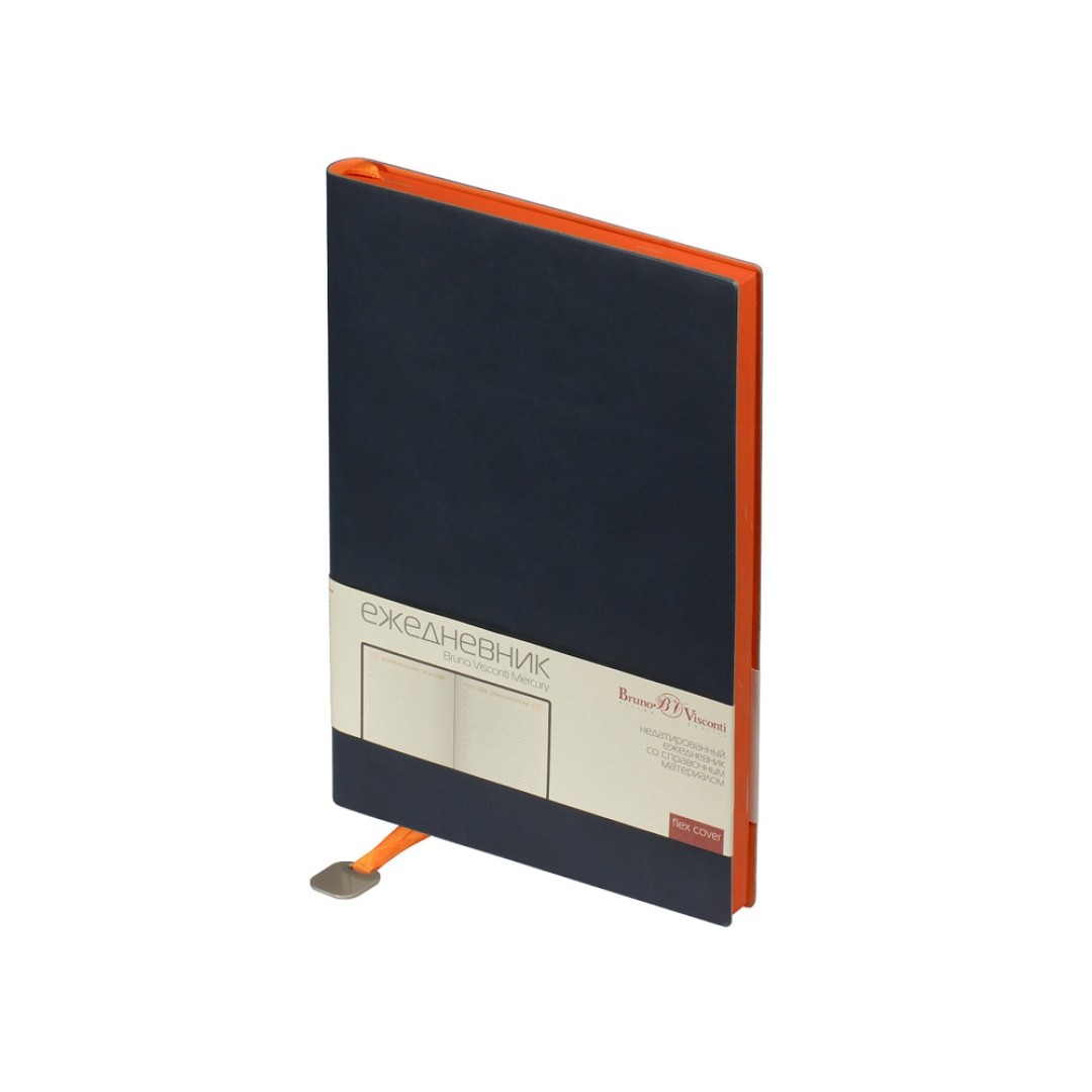 Ежедневник А5 недатированный «Mercury», темно-синий Navy