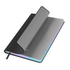 Ежедневник Galaxy недатированный, гибкая обложка, срез голограф. фольга, черный