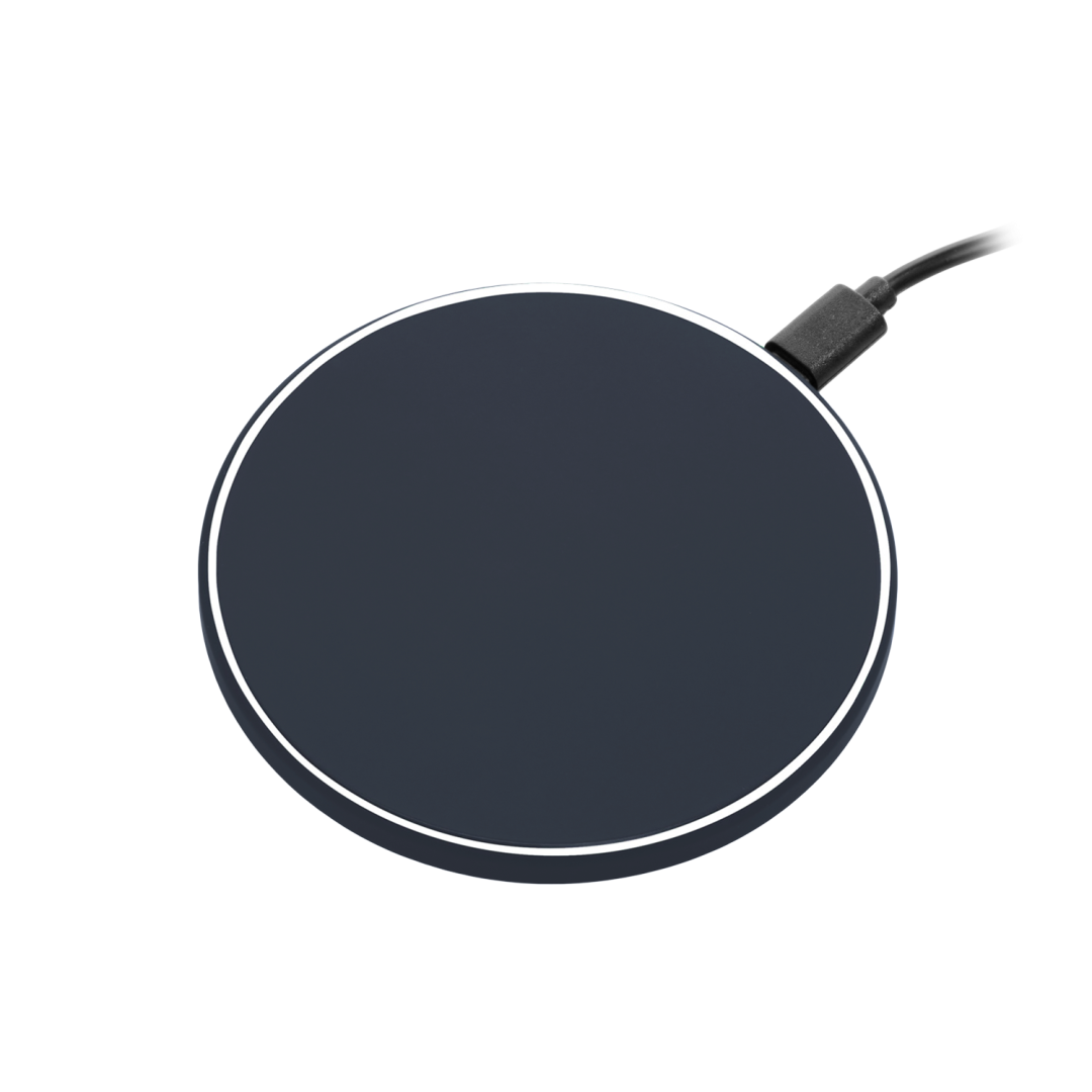 Беспроводное зарядное устройство с подсветкой 15W Auris, синее