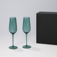 Подарочный набор 2 бокала для шампанского Capri в черной коробке