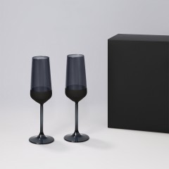 Подарочный набор 2 бокала для шампанского Black Edition в черной коробке