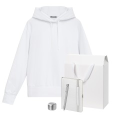 Набор с одеждой ALEX (худи, колонка, ежедневник, ручка), серебряный, S