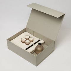 Подарочный набор Sento, Fado, бежевый (свеча, диффузор, плед)