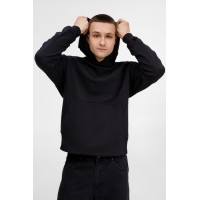 Худи оверсайз унисекс Kosmos, черное, размер XL/XXL