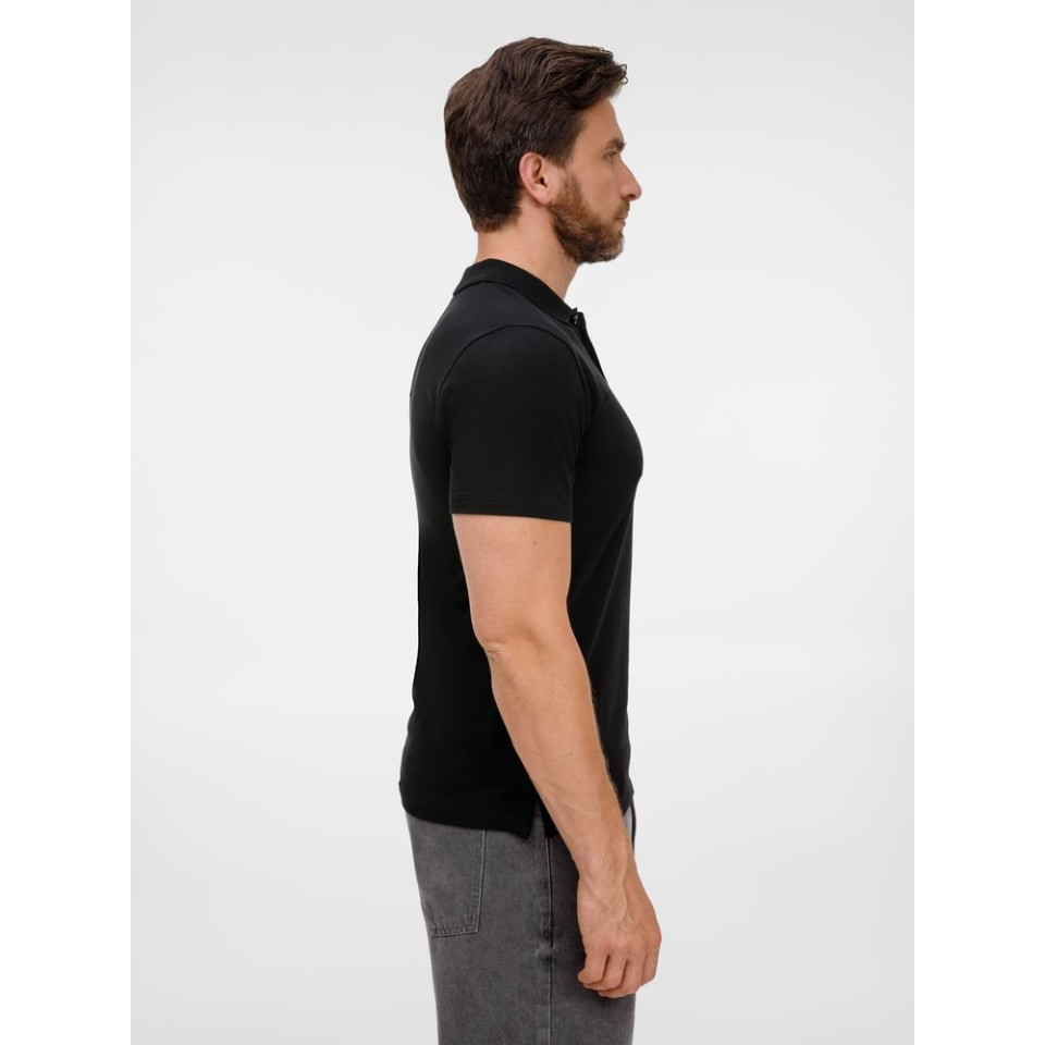 Рубашка поло унисекс Tervise, черная, размер XXL