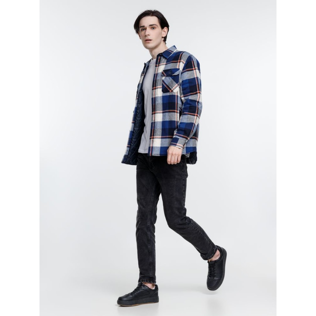 Куртка-рубашка оверсайз унисекс Noah, синяя, размер XL/XXL