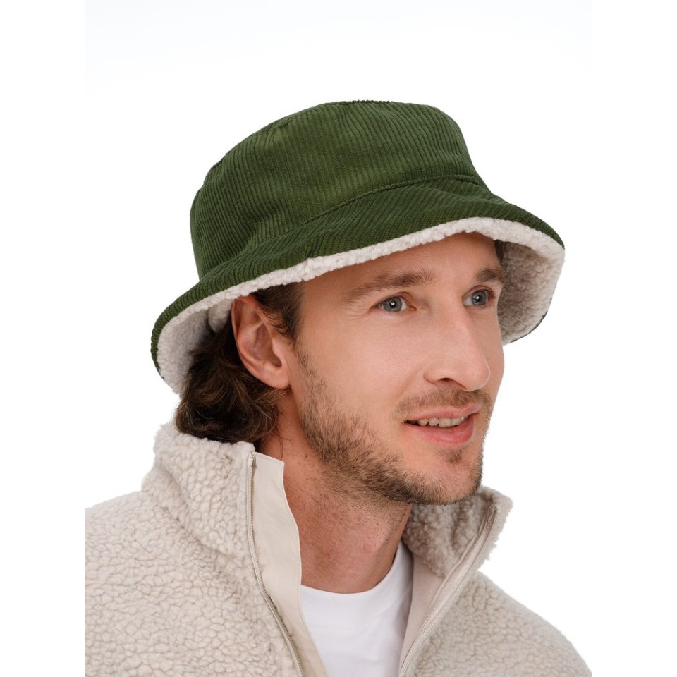 Панама Bucket двусторонняя, хаки с бежевым, размер S/M