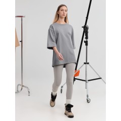 Футболка оверсайз унисекс Kosmos 2.0, светло-серая, размер XS/S