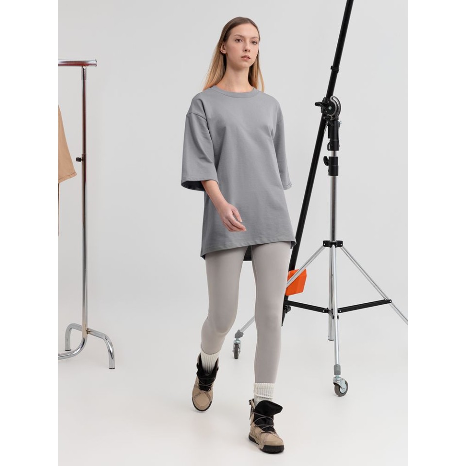 Футболка оверсайз унисекс Kosmos 2.0, светло-серая, размер XS/S