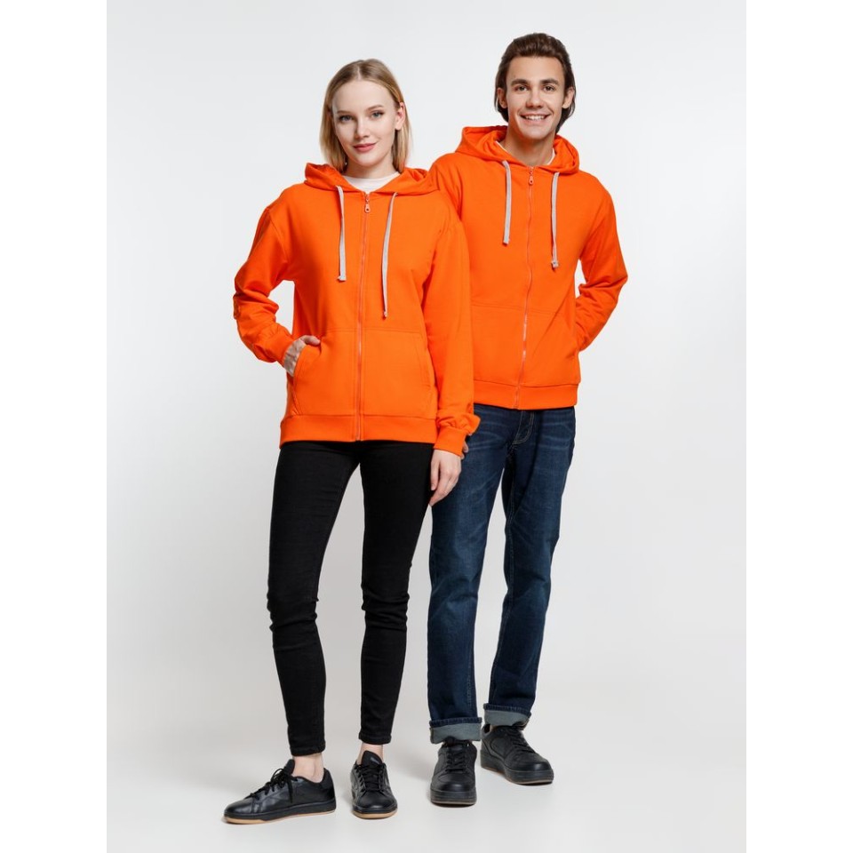 Толстовка на молнии с капюшоном Siverga, оранжевая, размер XS