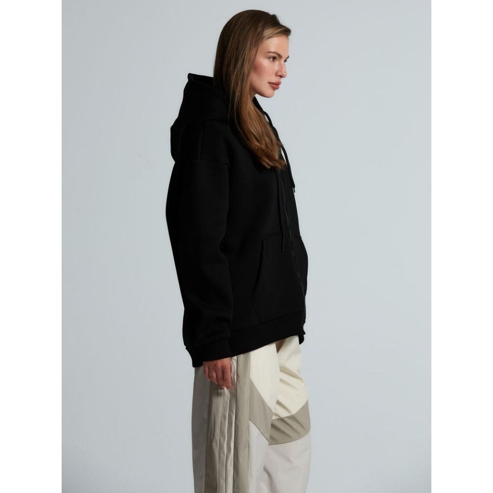Толстовка унисекс оверсайз Zippy, черная, размер M/L