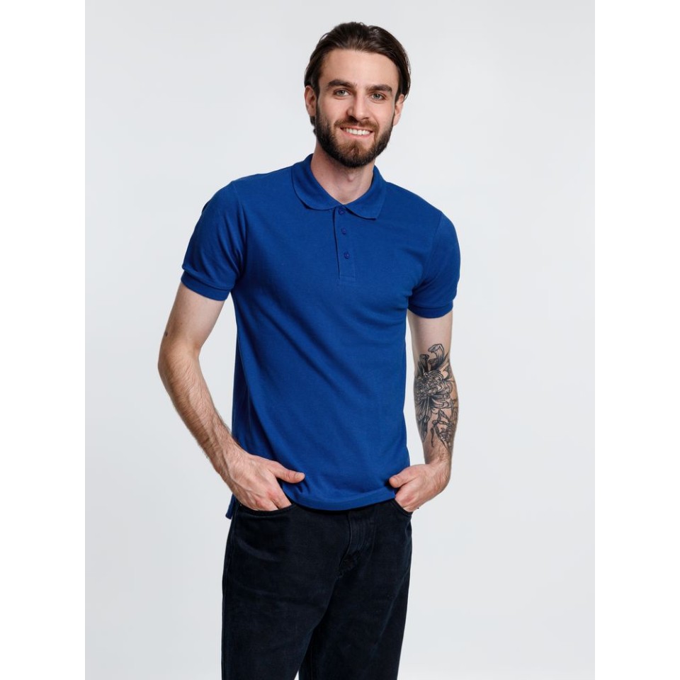 Рубашка поло мужская Adam, ярко-синяя, размер M