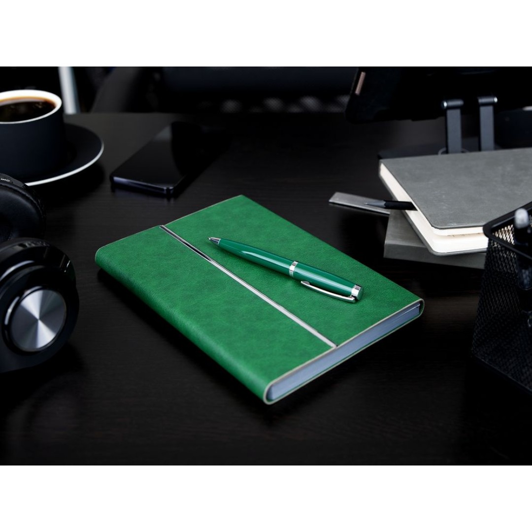 Ручка шариковая Letra Chrome, глянцевая, темно-зеленая