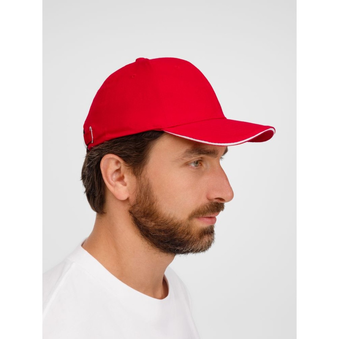 Бейсболка Buffalo, красная с белым