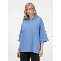 Футболка оверсайз унисекс с капюшоном Neofit, синяя, размер XS/S