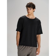 Футболка оверсайз унисекс Vozduh, черная, размер XS/S