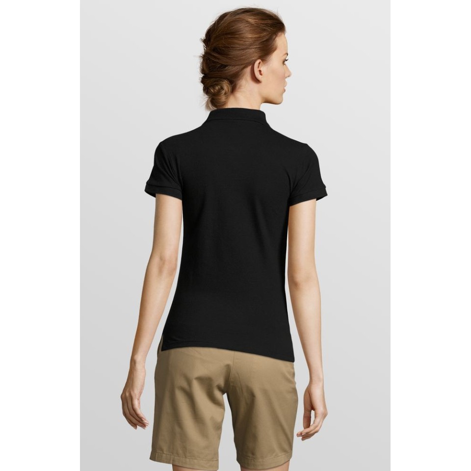 Рубашка поло женская People 210 черная, XL
