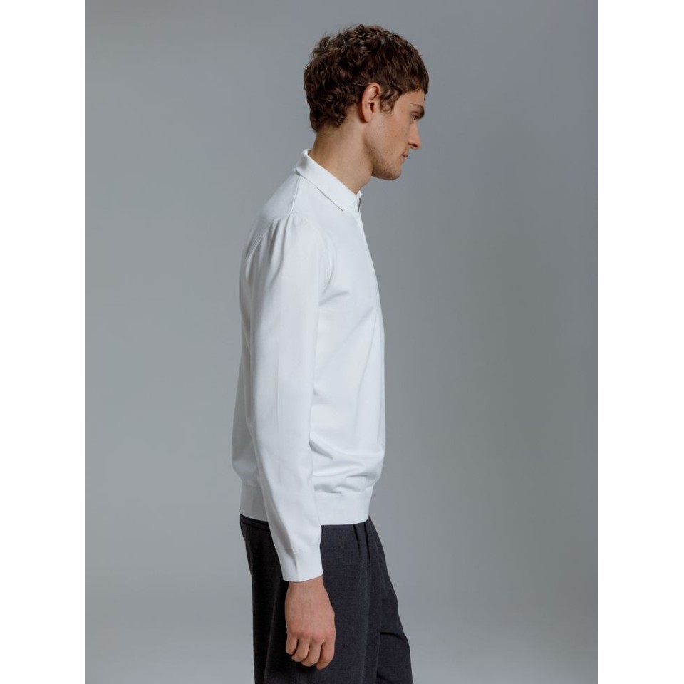 Рубашка поло мужская с длинным рукавом Terrazzo, белая, размер L/XL