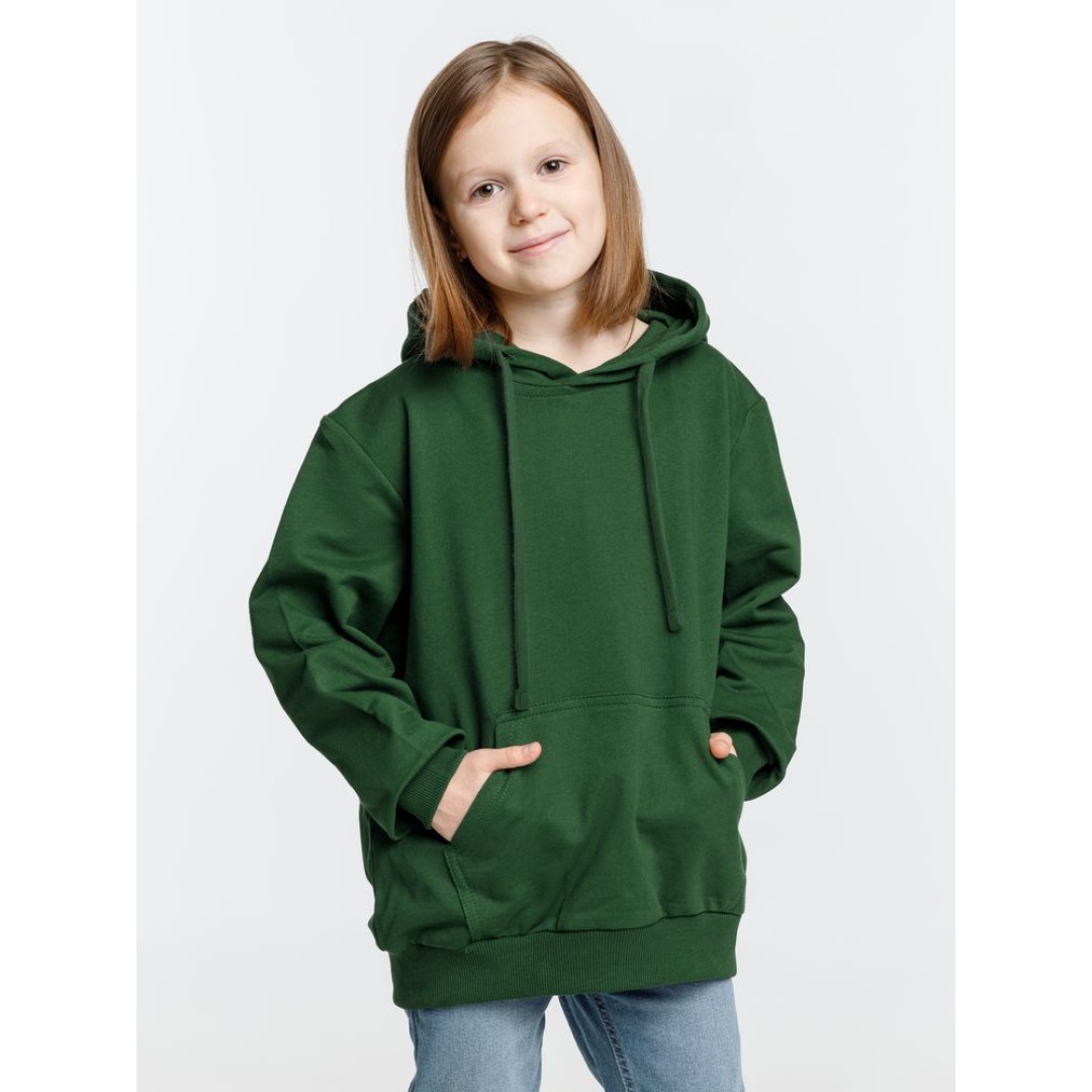 Худи детское Kirenga Kids 2.0, темно-зеленое, 6 лет
