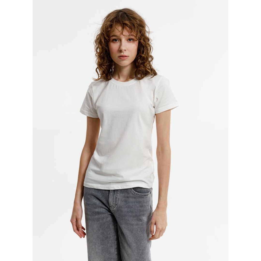 Футболка женская T-bolka Lady, белая (теплый оттенок), 3XL