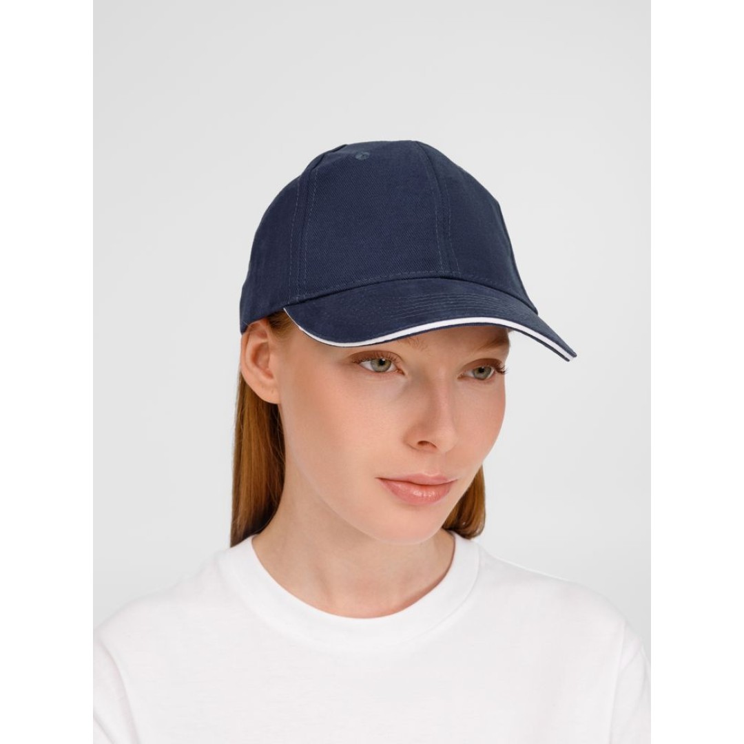 Бейсболка Buffalo, темно-синяя с белым