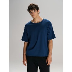 Футболка оверсайз унисекс Vozduh, темно-синяя, размер XS/S