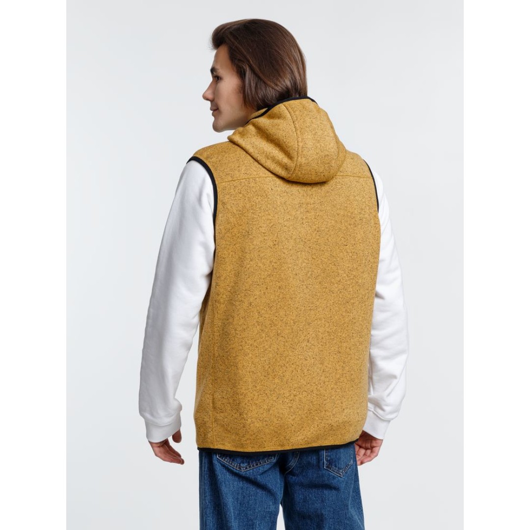 Жилет с капюшоном унисекс Gotland, горчичный, размер S