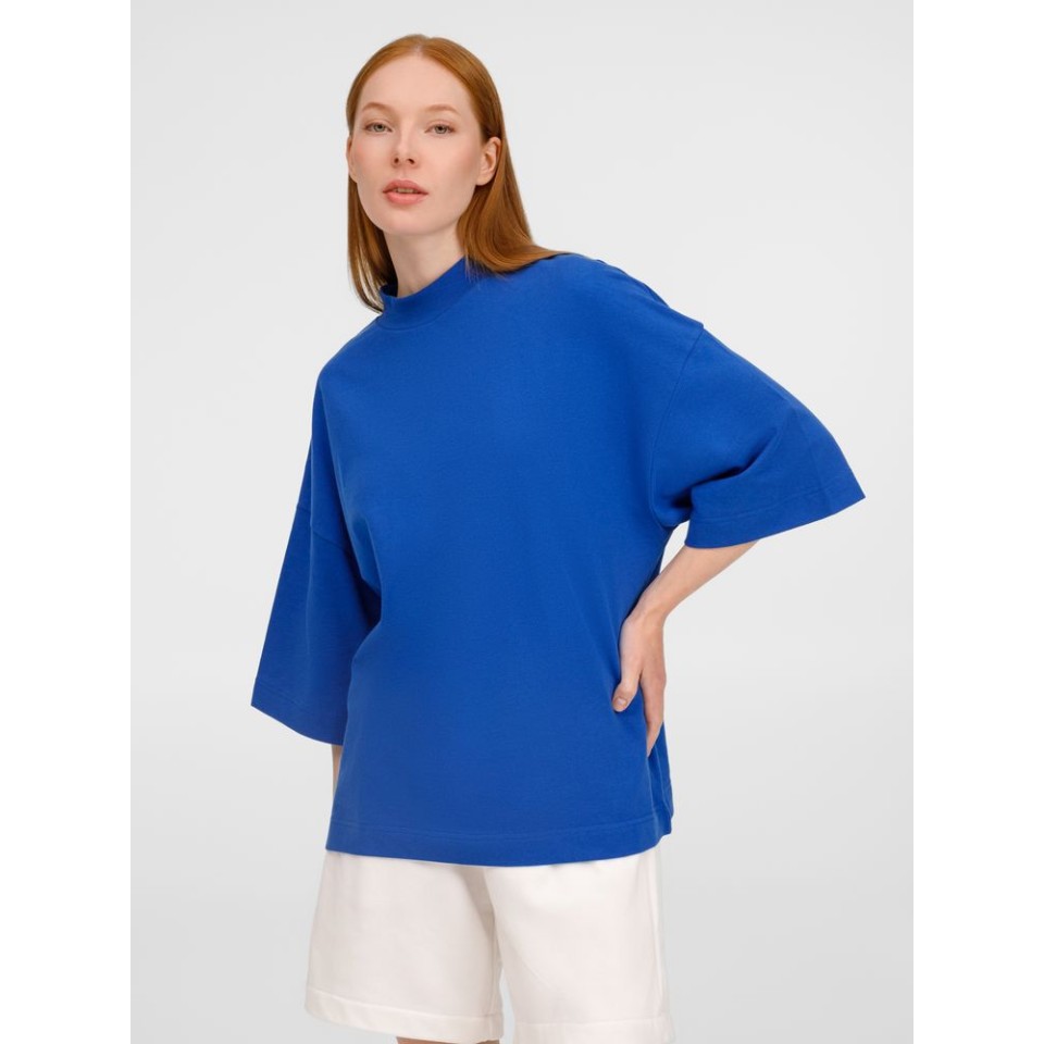 Футболка оверсайз унисекс T9, синяя, размер XS/S