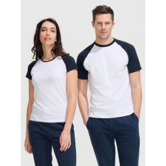 Футболка женская Milky 150, белая с темно-cиним