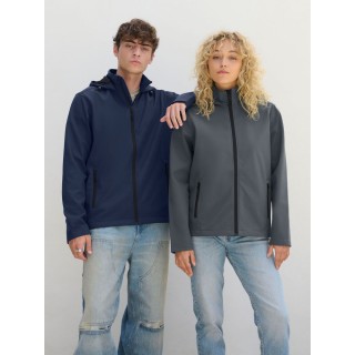 Куртка софтшелл с капюшоном мужская Race Men, темно-синяя, размер L