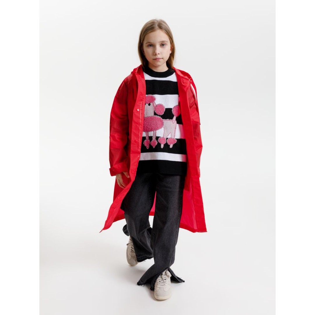 Дождевик детский RainDrop Kids, красный, 8 лет (рост 118-128)