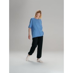 Футболка оверсайз унисекс Vozduh, синяя, размер XS/S