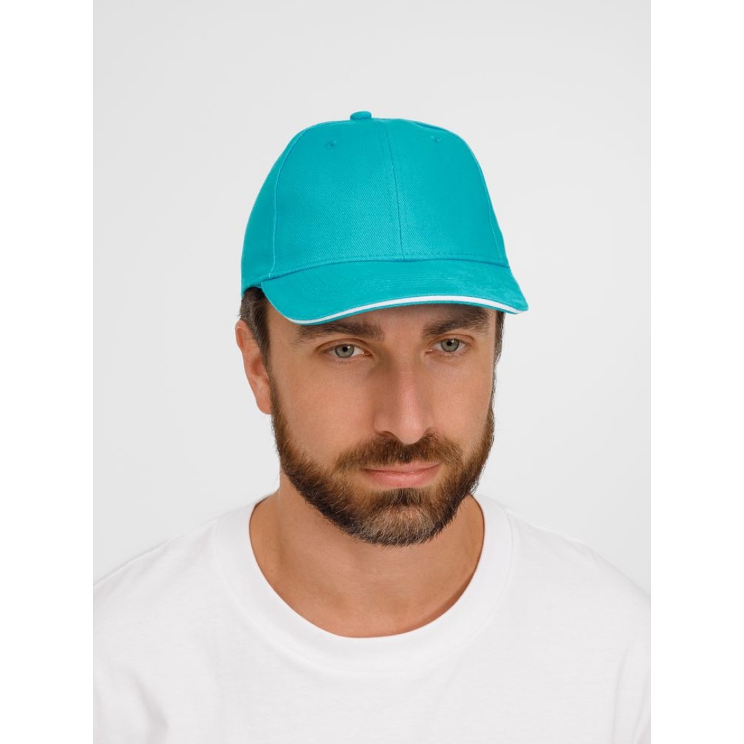 Бейсболка Buffalo, бирюзовая с белым