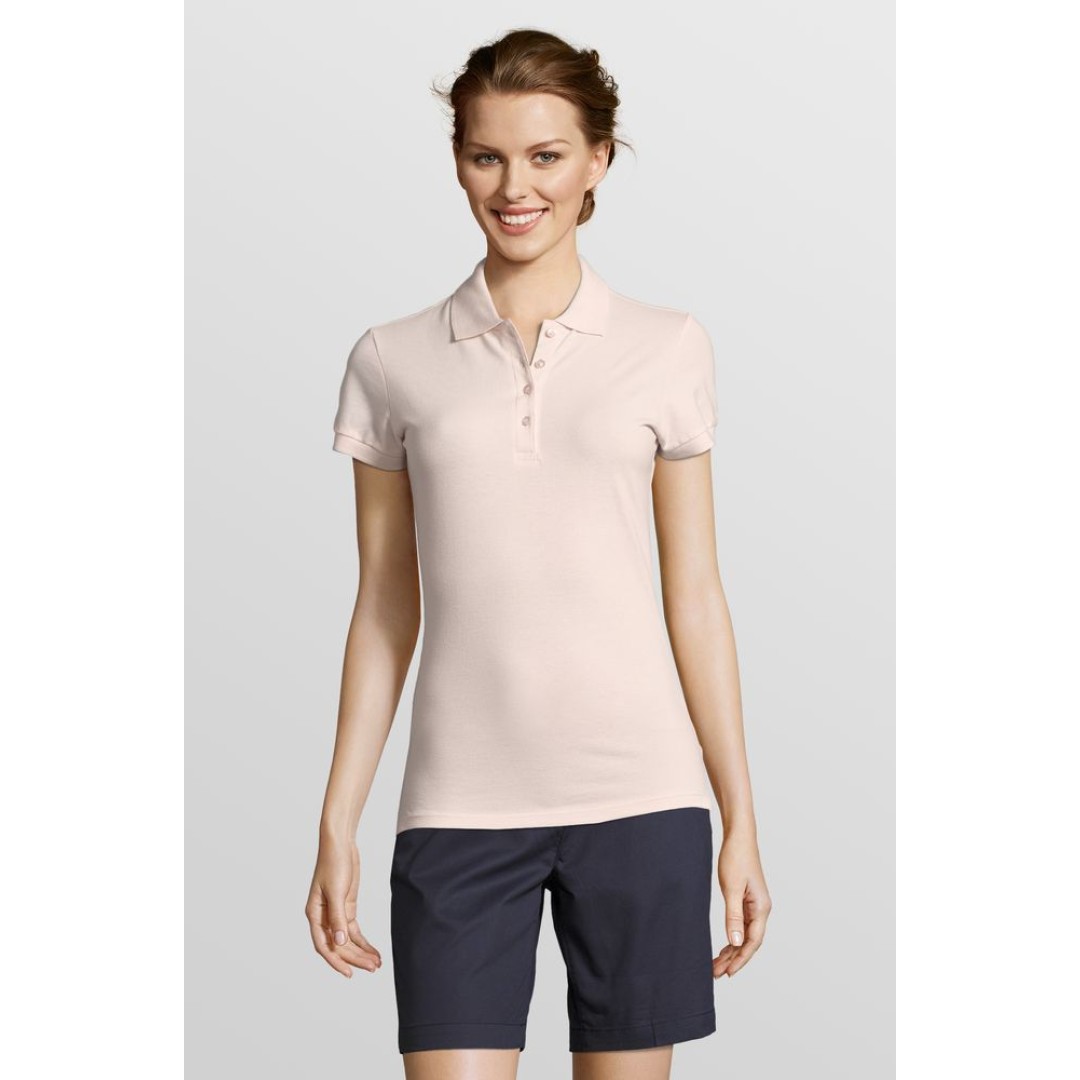Рубашка поло женская People 210 нежно-розовая, XXL